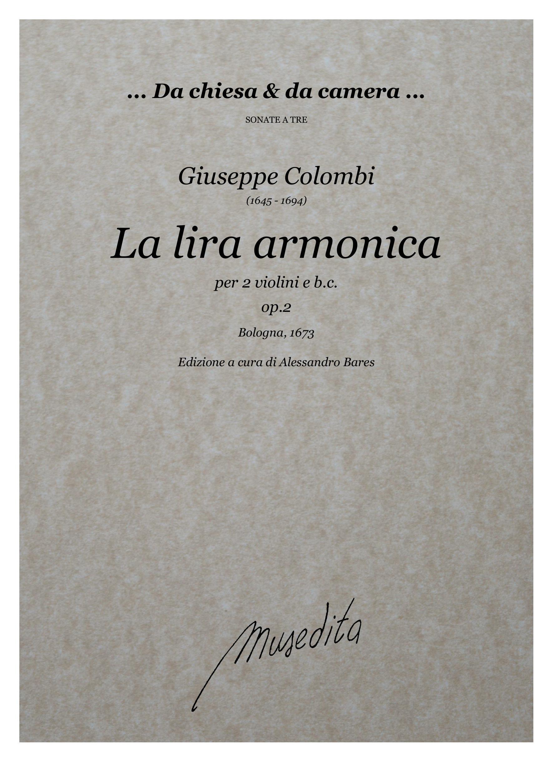 G.Colombi: La lira armonica op.2 (Bologna, 1673)