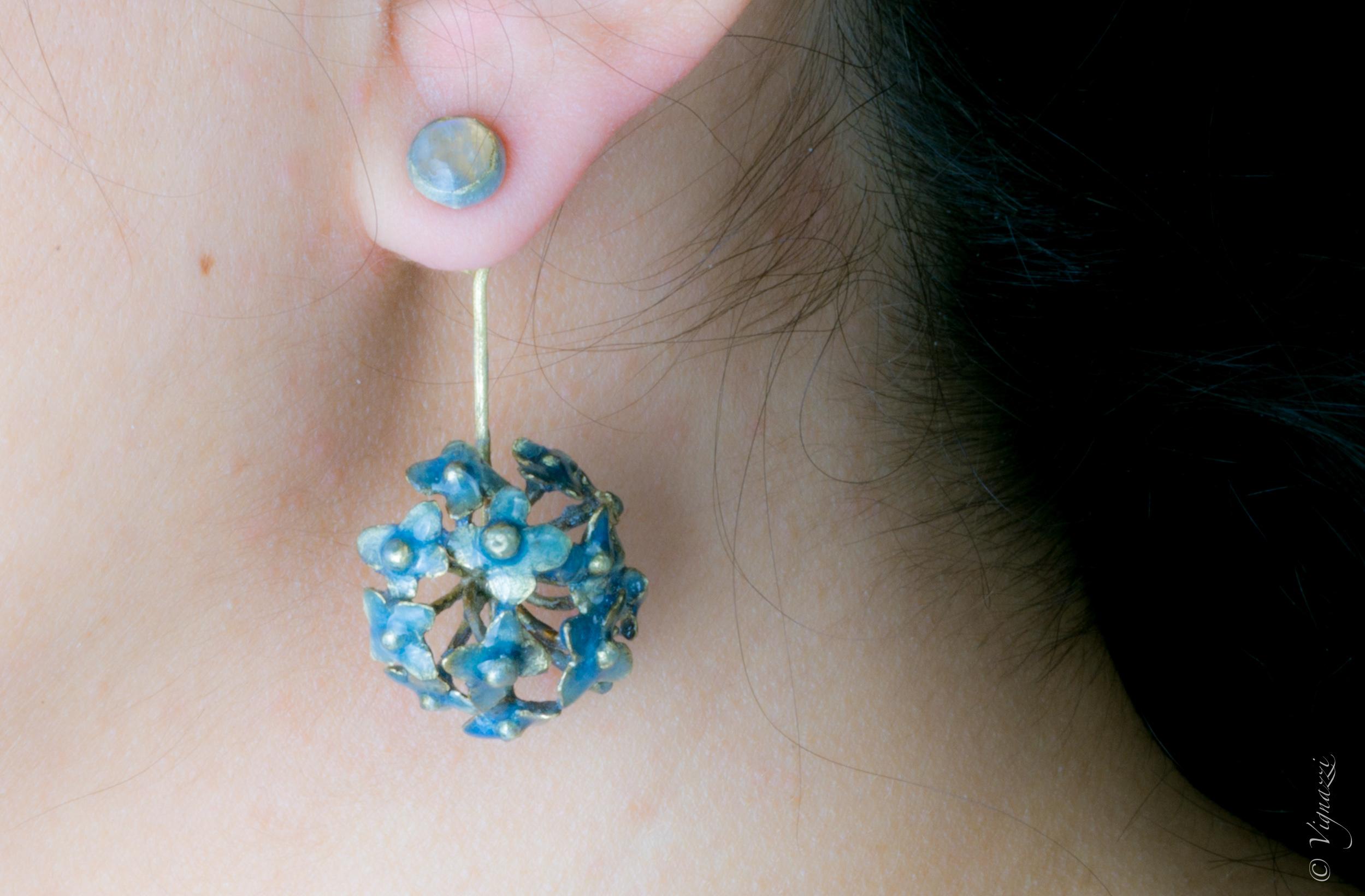 ORECCHINI FIORI DI ORTENSIA : HYDRANGEA FLOWER EARRINGS