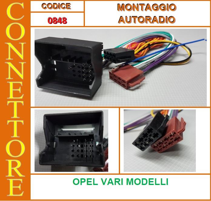 0848+0850 - OPEL COMBO 2004-2011 CONNETTORE PER SOSTITUIRE L'AUTORADIO ORIGINALE