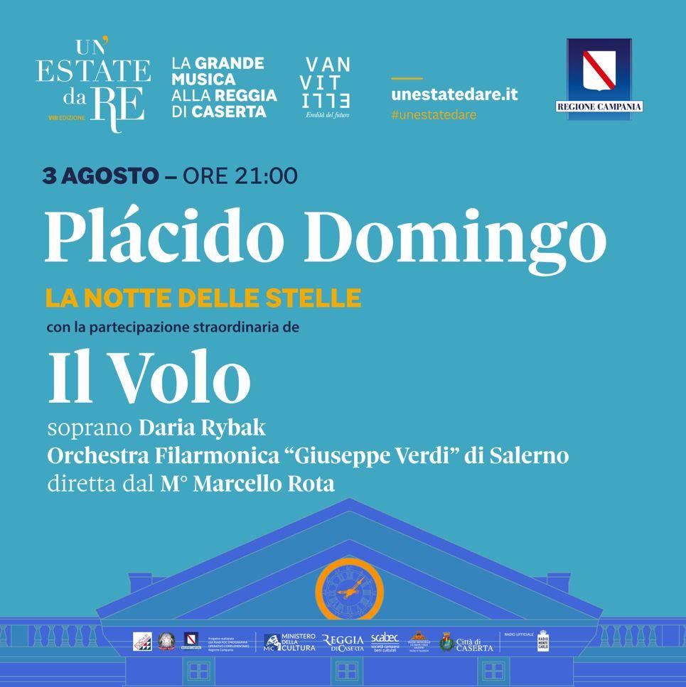 Un’estate da Re, Plácido Domingo, Il Volo e Daria RYBAK in concerto alla Reggia di Caserta
