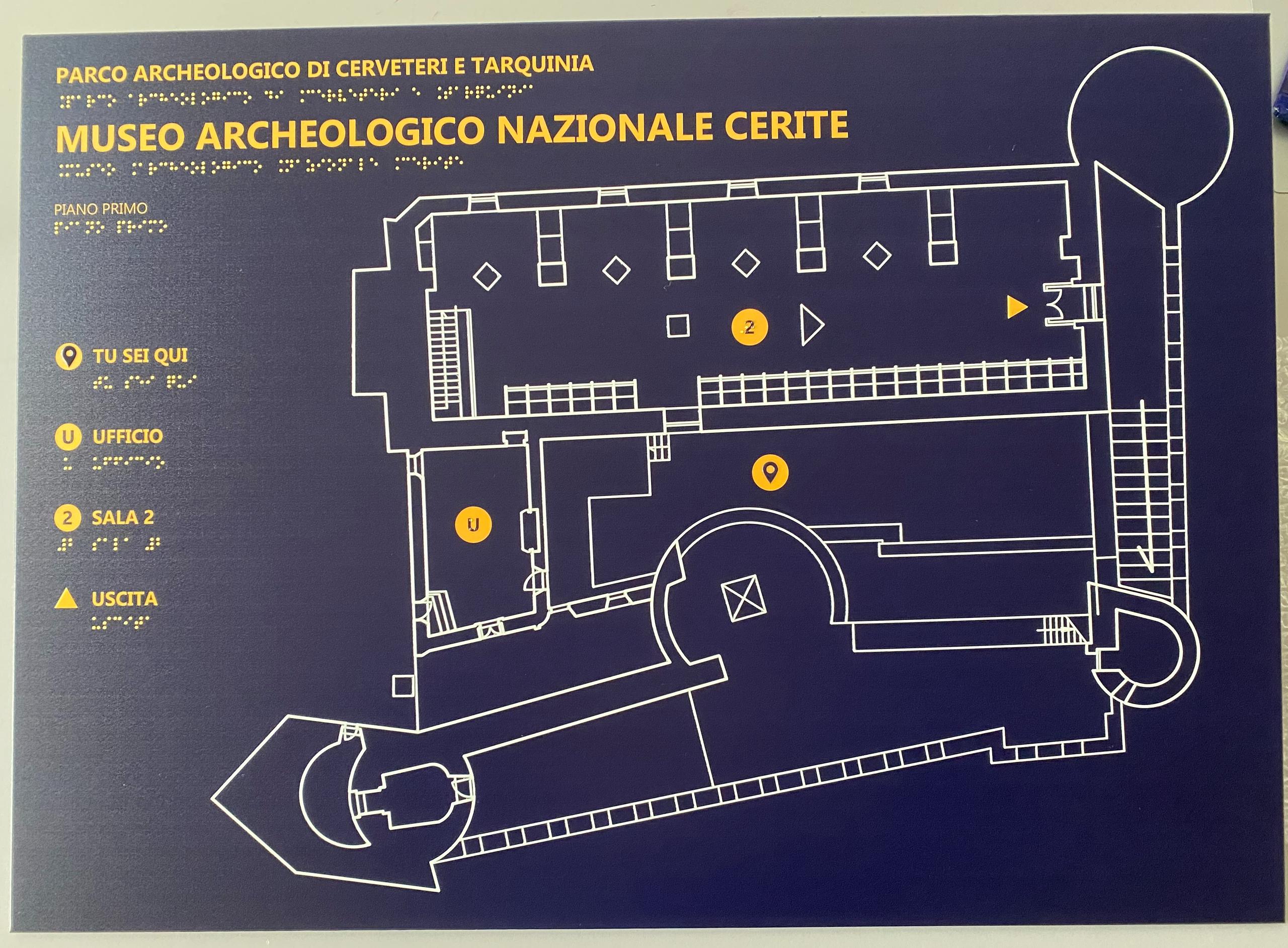 Mappa tattile Museo di Cerveteri e Tarquinia