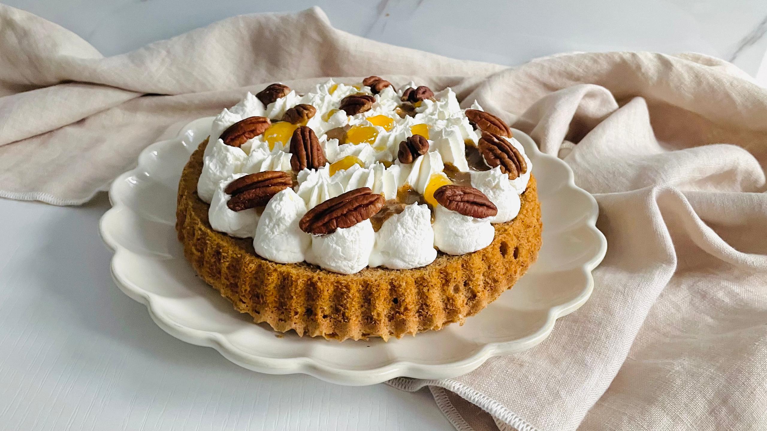 Cake alle noci pecan, yogurt greco e miele