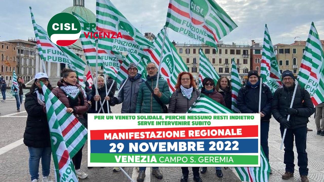 CISL FP Vicenza. In piazza a Venezia il 29 novembre per salvare il welfare regionale