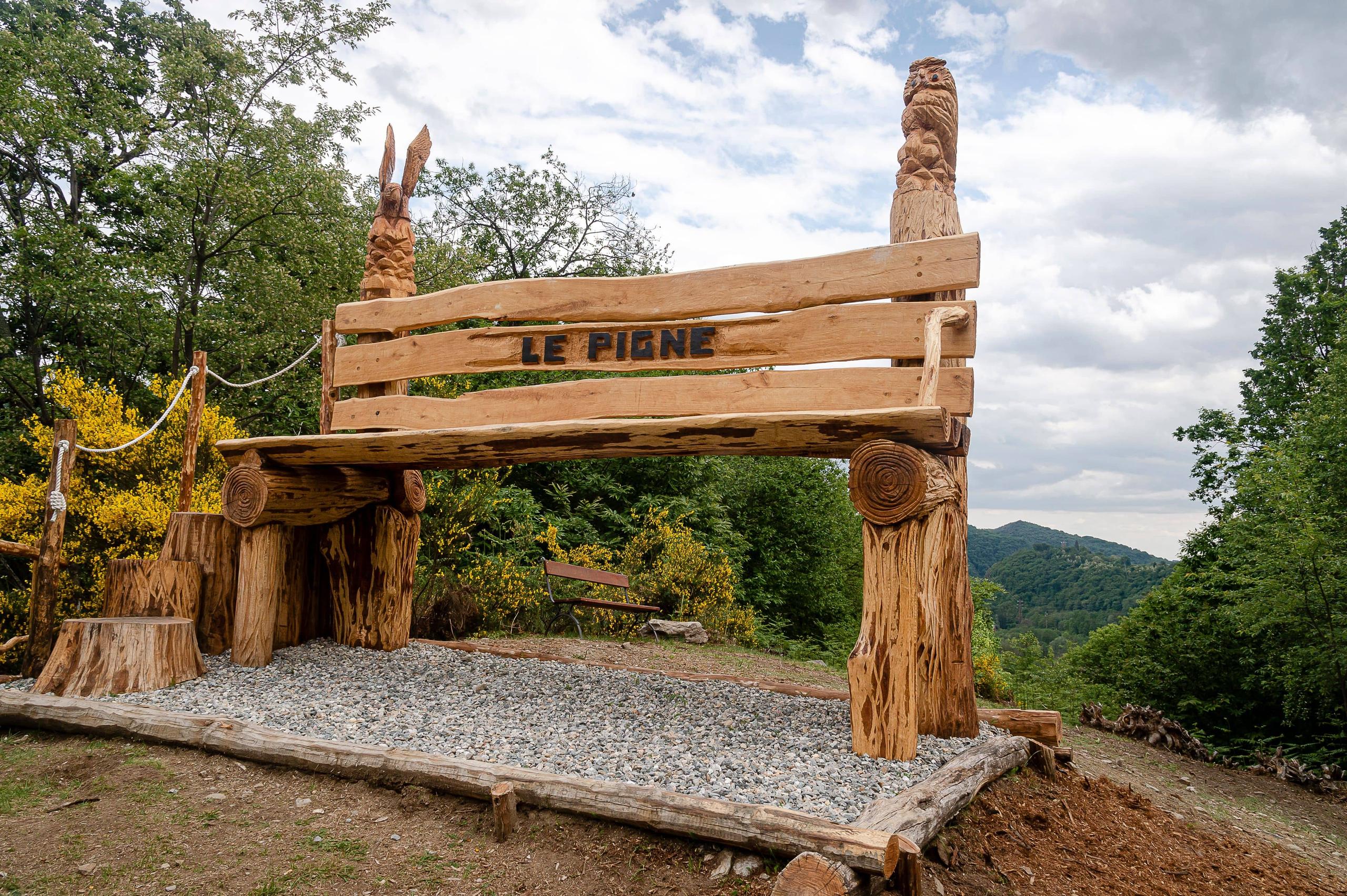 panchina gigante, ameno, adventure park le pigne, lago d'orta