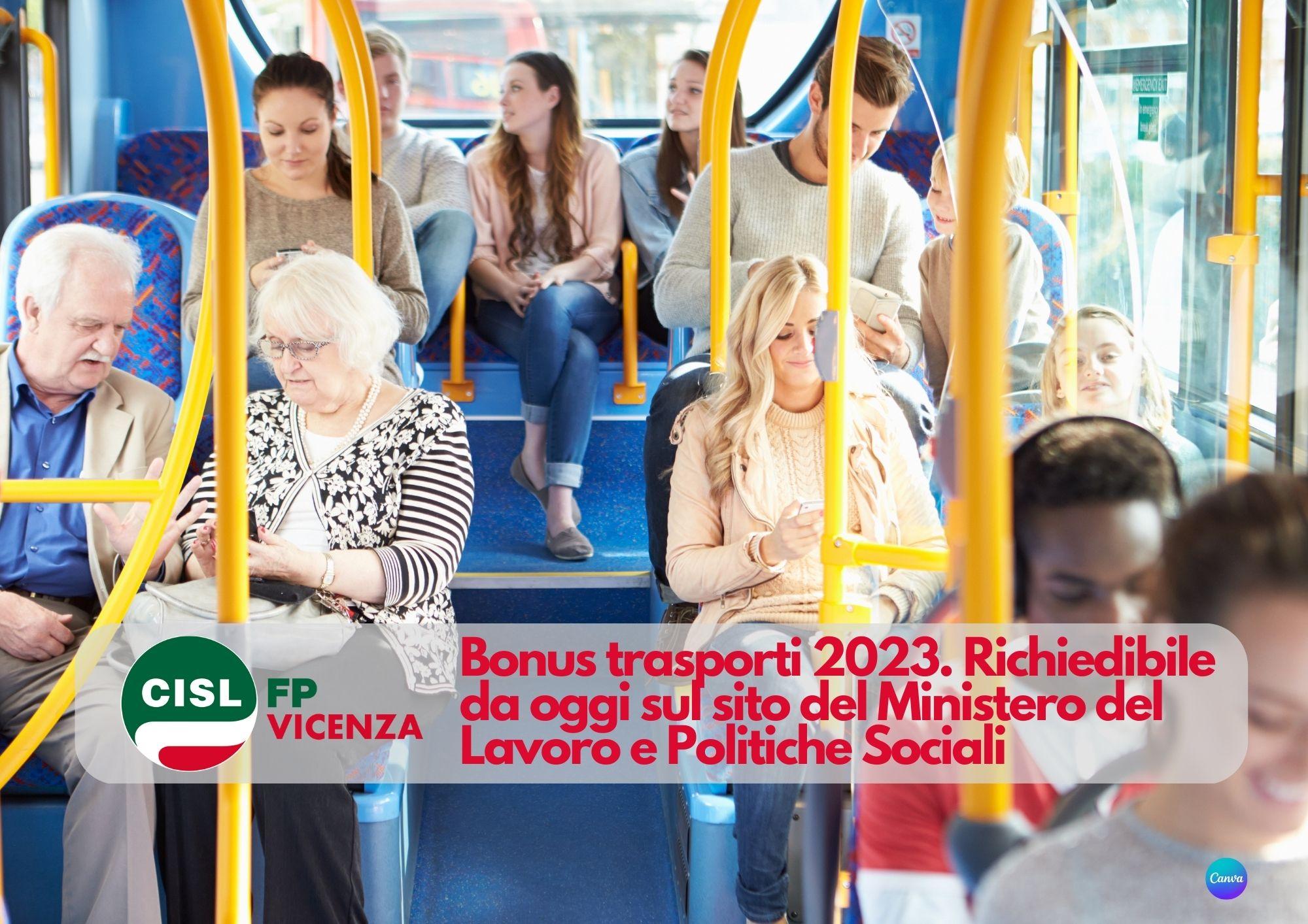 CISL FP Vicenza. Scatta l'operazione bonus trasporti 2023. Richiedibile da oggi