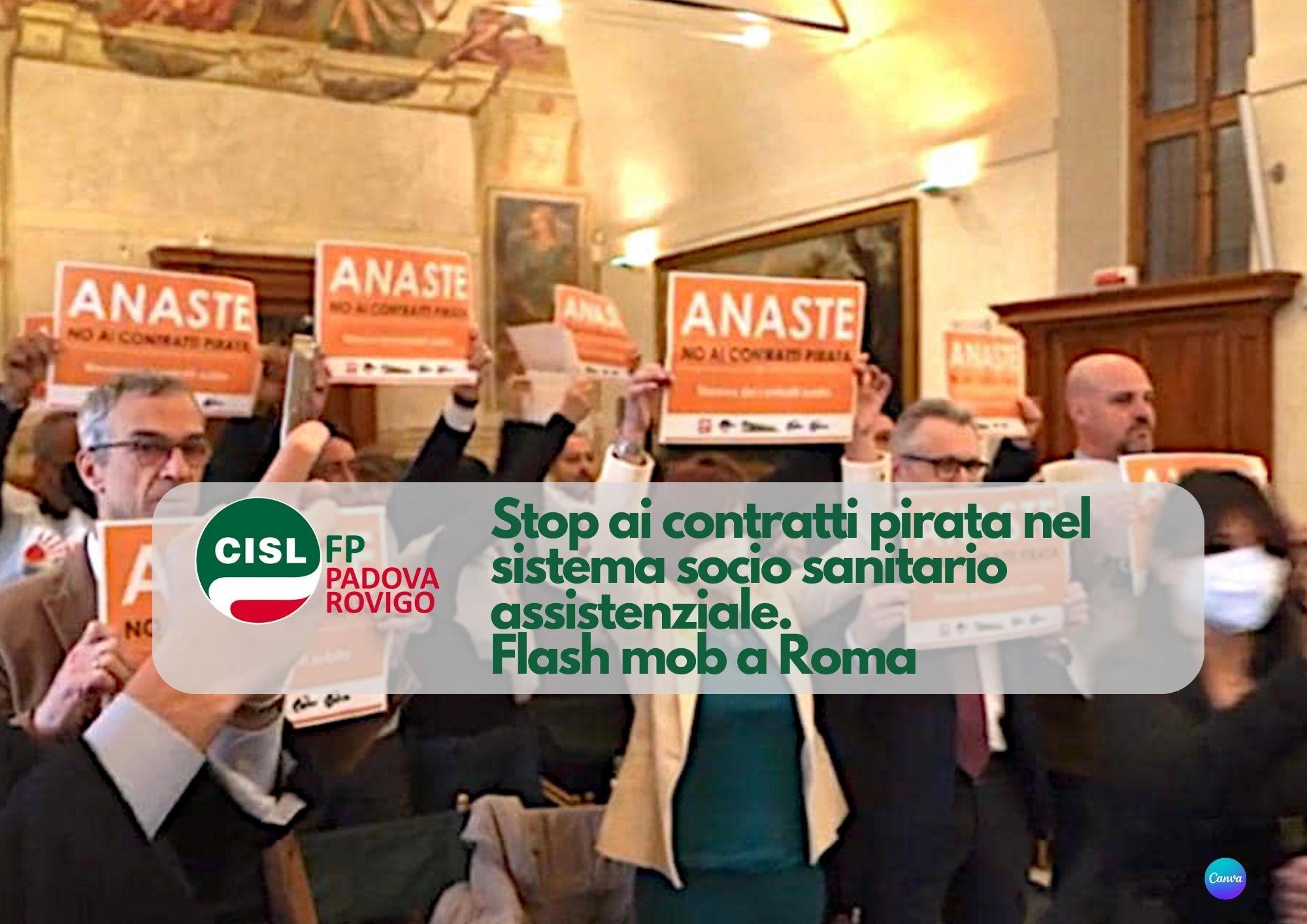 CISL FP Padova Rovigo. Stop ai contratti pirata nel sistema socio sanitario assistenziale. Flash mob a Roma