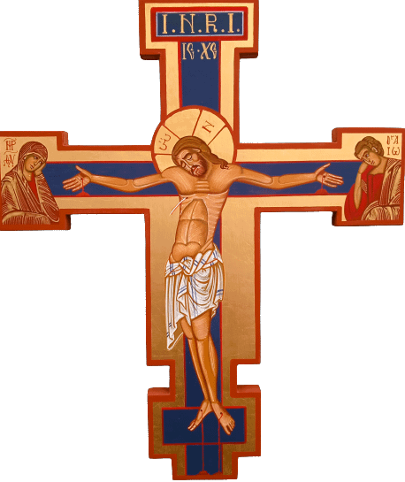 Crocifisso di Giunta Pisano dipinto a mano da Nicola Damiano