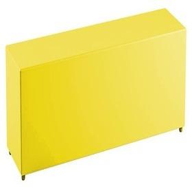 POUF RETTANGOLARE SIMILPELLE GIALLO IMBOTTITO 160X40X46