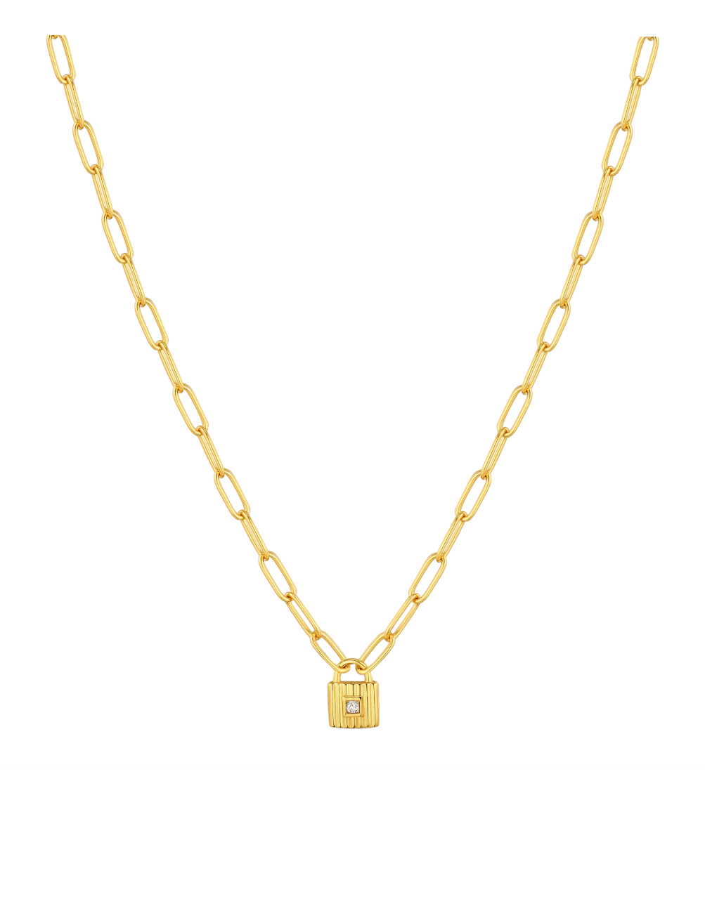 Gold Chunky Chain Padlock Necklace Ania Haie
