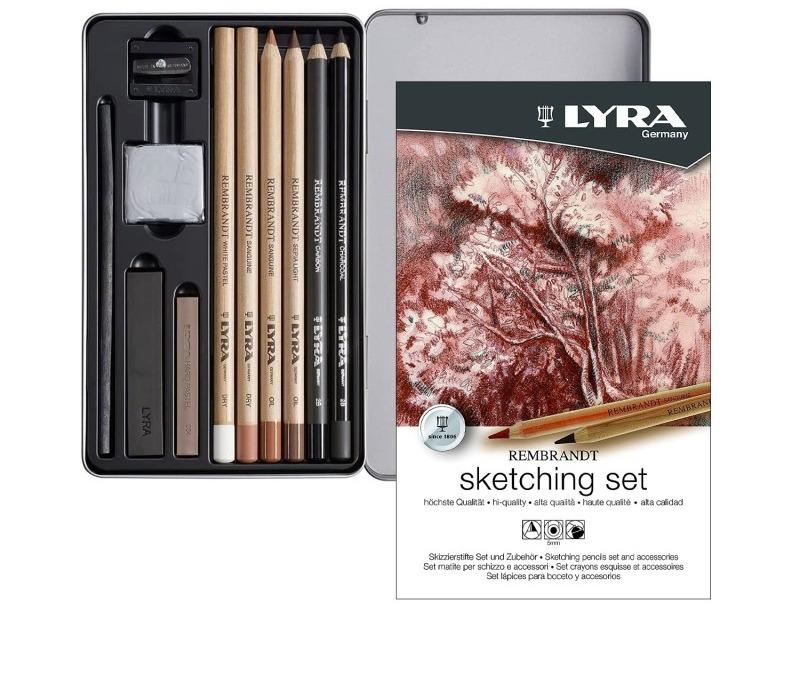 LYRA Germany - Sketching Set - Confezione in metallo con matite per schizzo e accessori