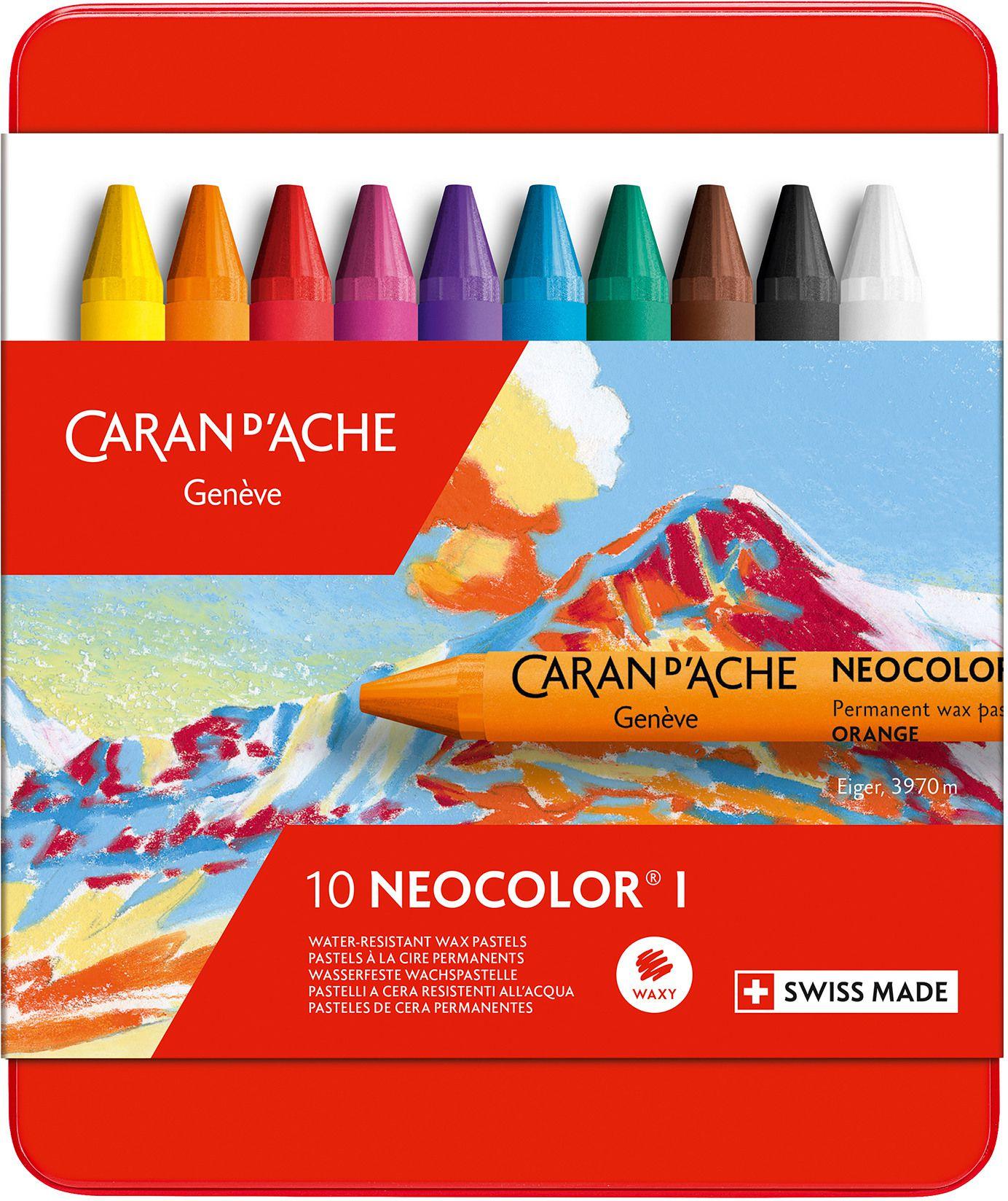 CARAN D'ACHE Genève - Neocolor 1 - Set 10 pastelli a cera resistenti all'acqua