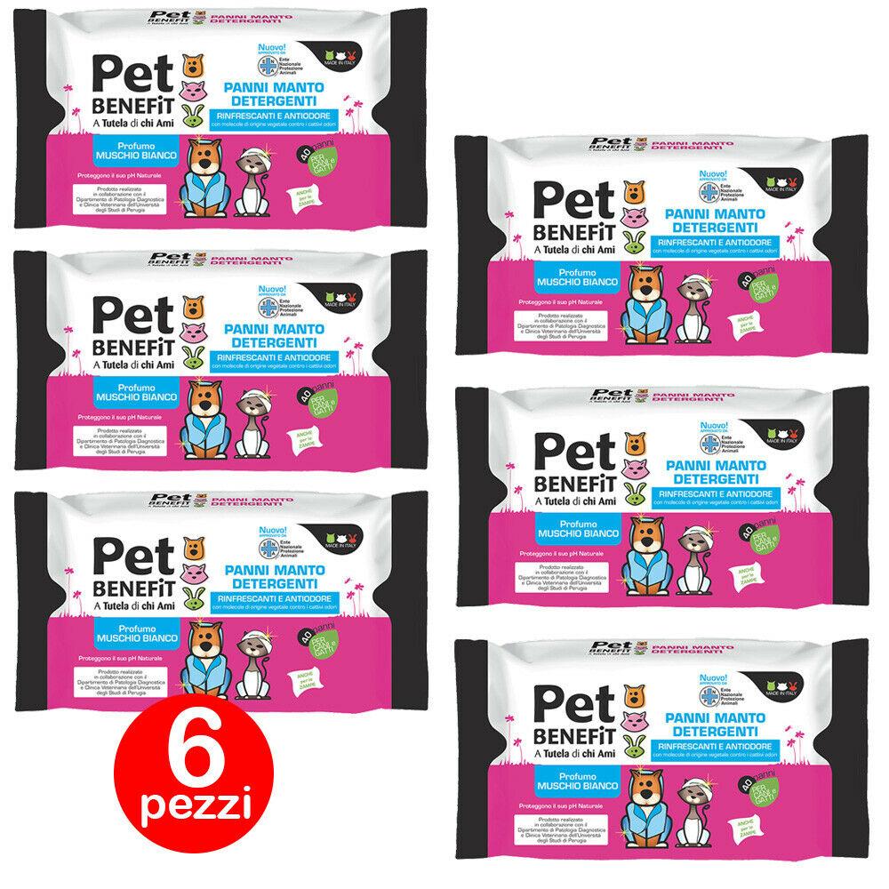 Fria Pet Benefit 40 Panni Manto Detergenti Rinfrescanti Antiodore 6 Pezzi