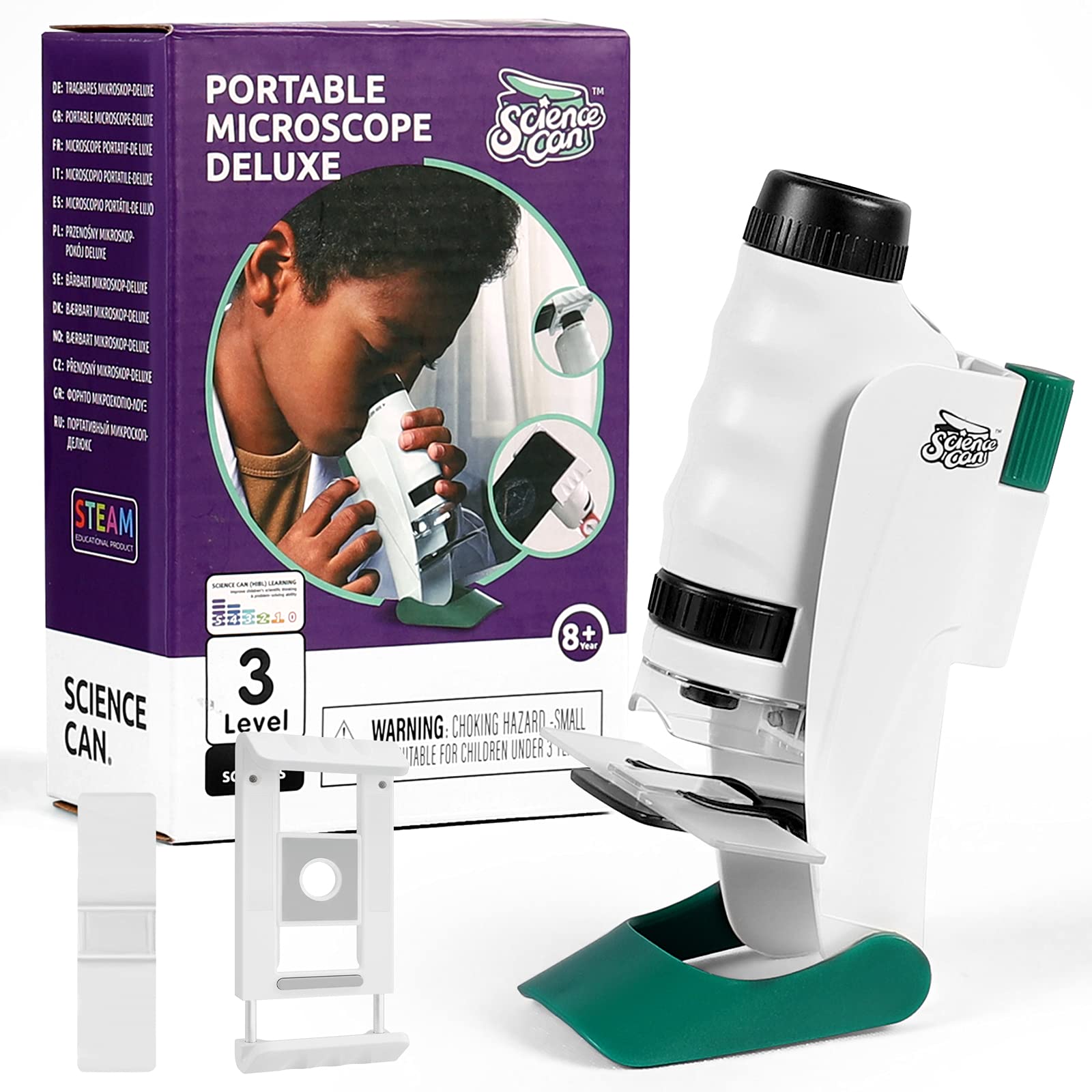 portable deluxe science microscope