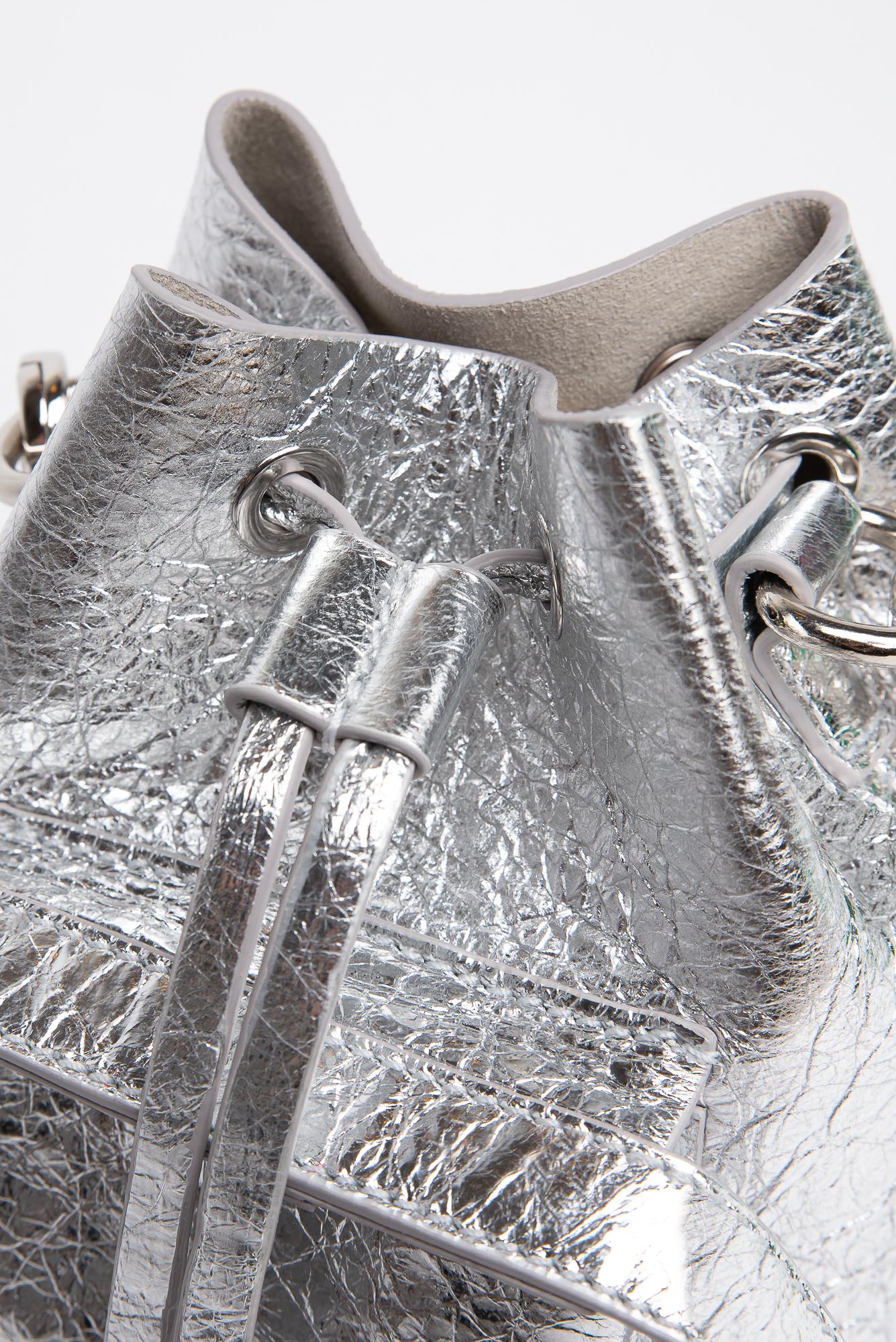 MINI BASKET BAG Leather Silver