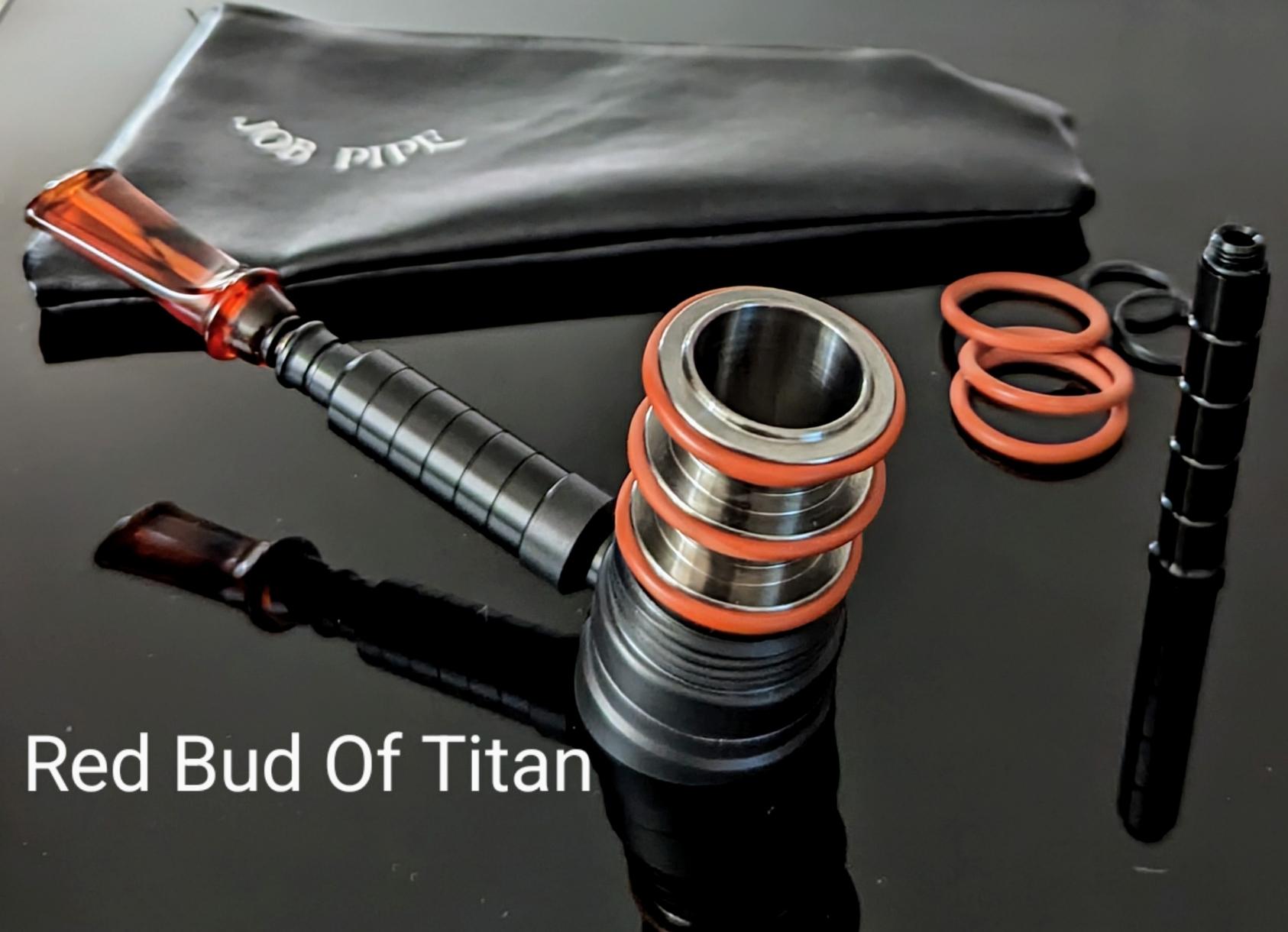 Job Pipe Red Bud Of Titan gr 2 - Filter 9 mm - No Filtrer - Chrchwarden e Ultra Short (4 pipe in una