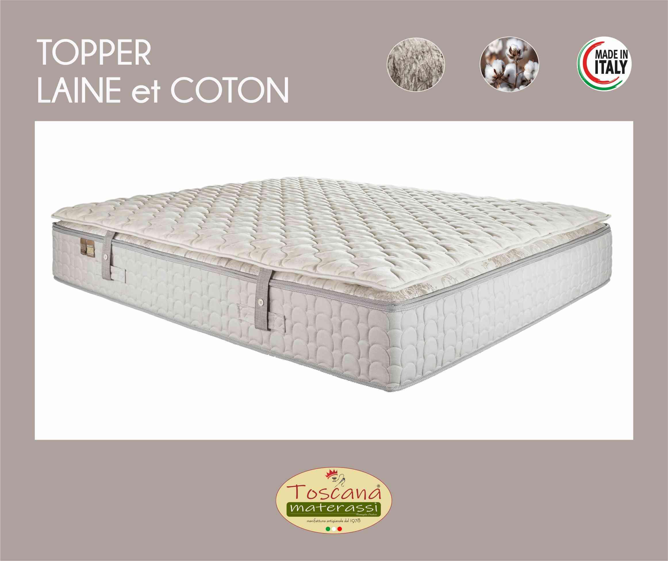 Surmatelas 100% laine et coton naturelle (fixé)