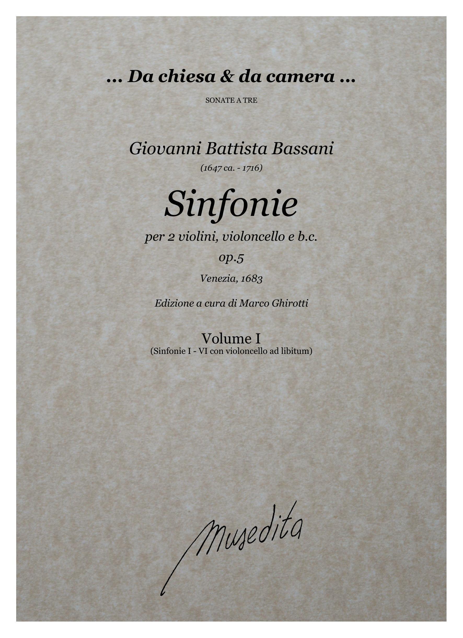 G.B.Bassani: Sinfonie op.5 (Bologna, 1683)