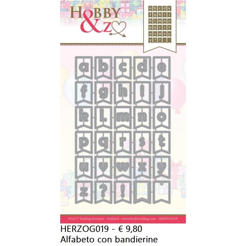 Fustelle alfabeto - HENZOGH019 alfabeto con bandierine