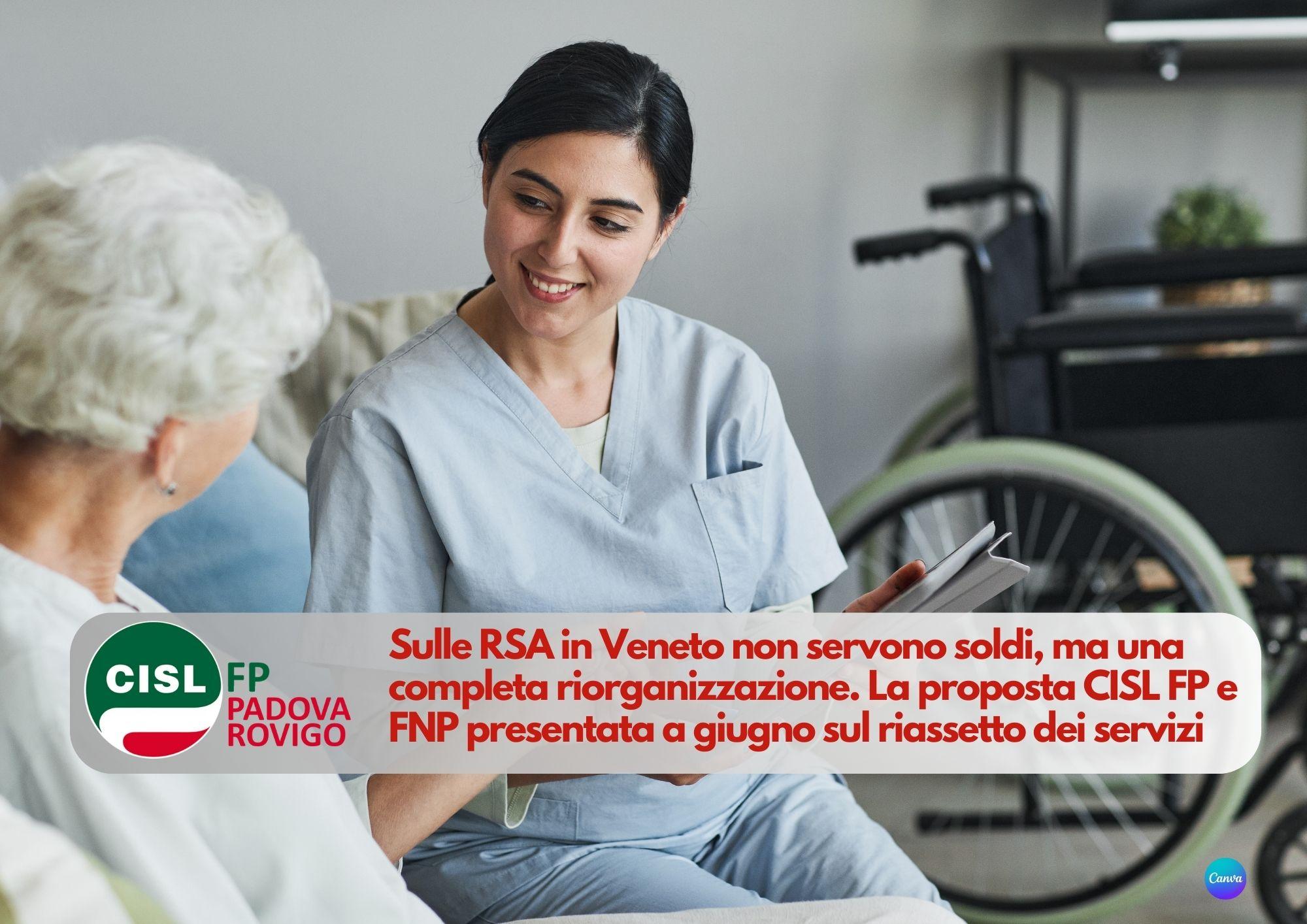 CISL FP Padova Rovigo. RSA: non servono soldi, ma una completa riorganizzazione. La proposta CISL FP e FNP