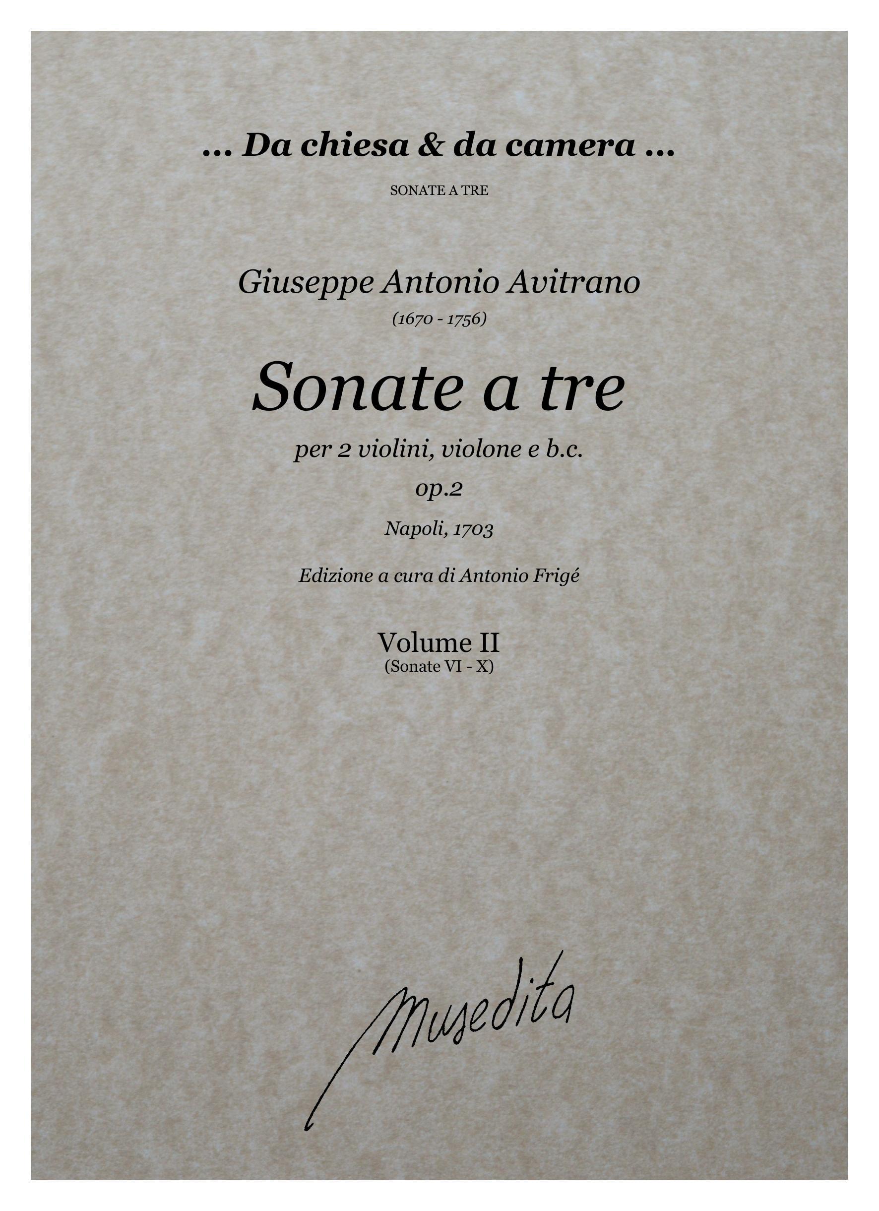 G.A.Avitrano: Sonate a tre op.2 (Napoli, 1703)