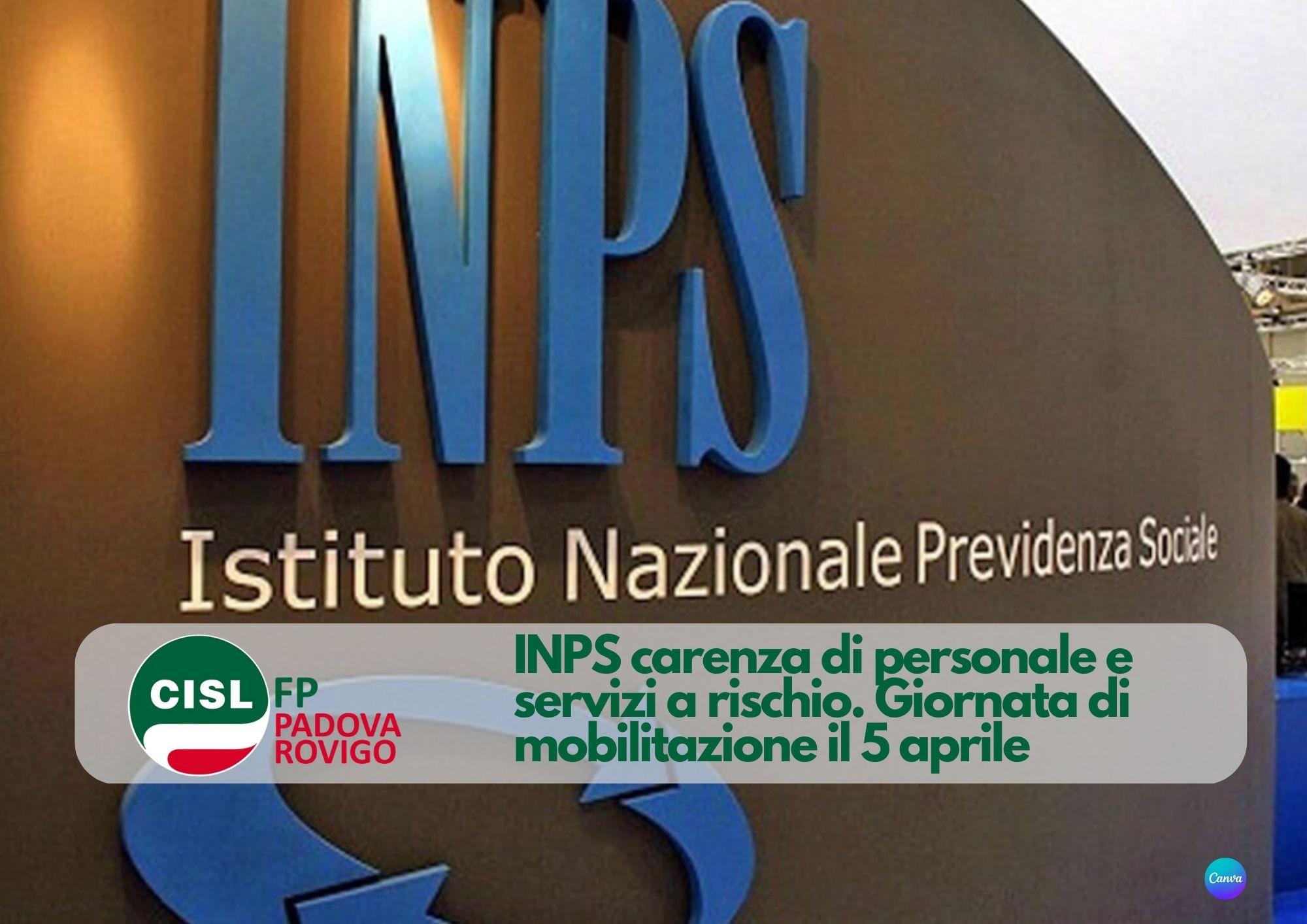 CISL FP Padova Rovigo. INPS carenza di personale e servizi a rischio. il 5 aprile giornata di mobilitazione in Veneto