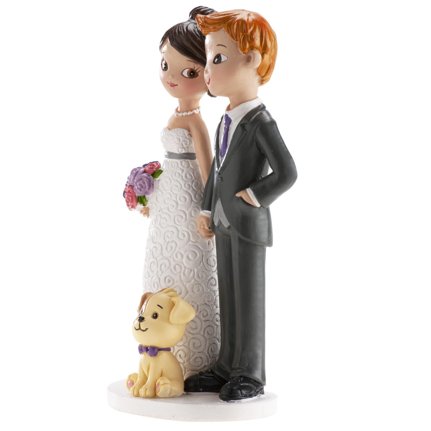 Statuetta per matrimonio con il cane 16cm