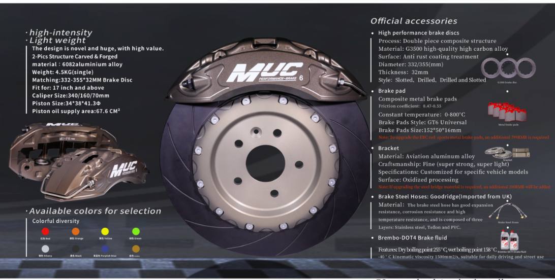 Front Big Brake System 6 POT F6 MAX ( 355 / 330 mm ) SUV - MUC