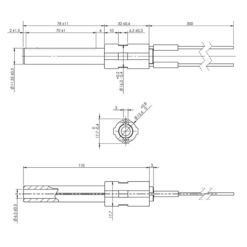 14701070 RESISTENZA ACCENSIONE PER STUFE A PELLET CERAMICA