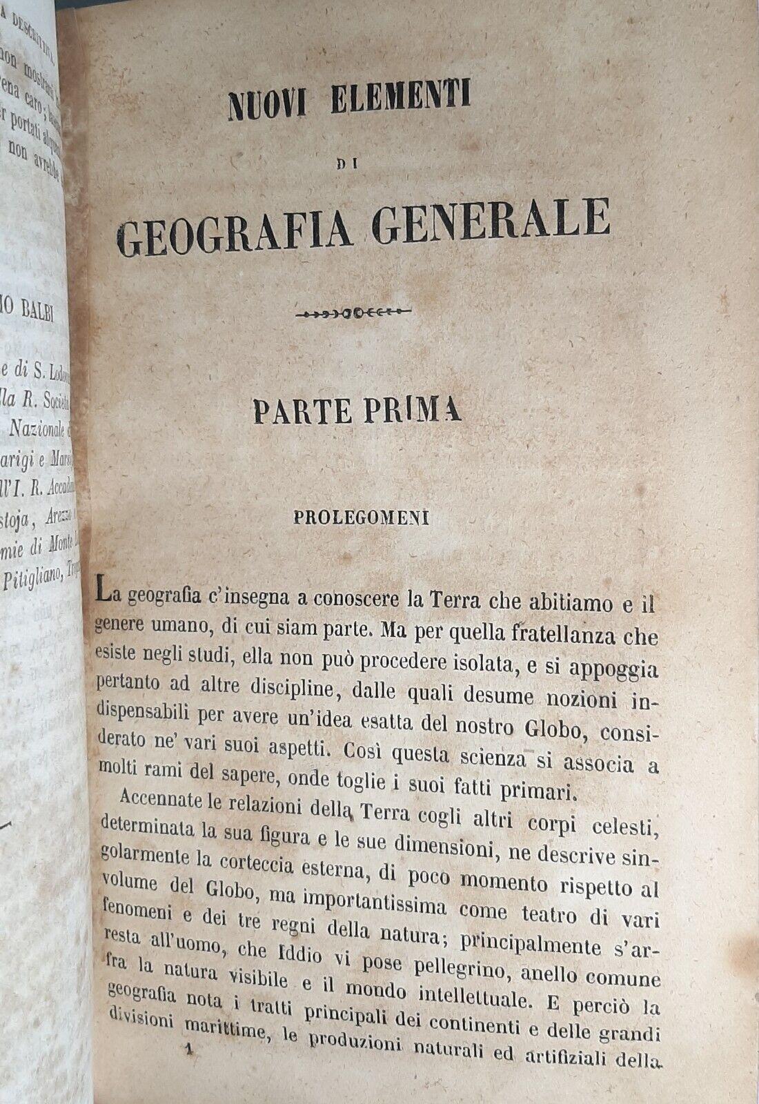 Geografia generale Balbi Cugini Pomba 1851 Torino