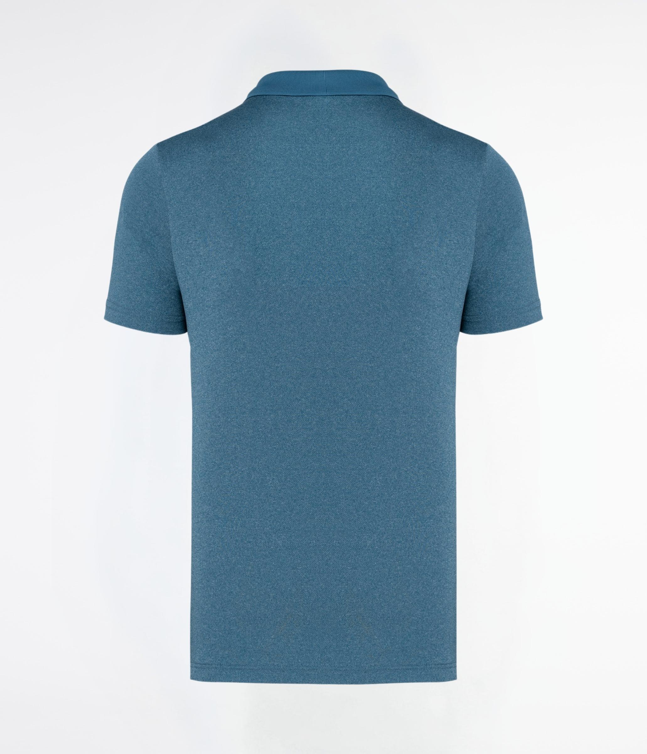 Polo chinè manica corta steel blue heather