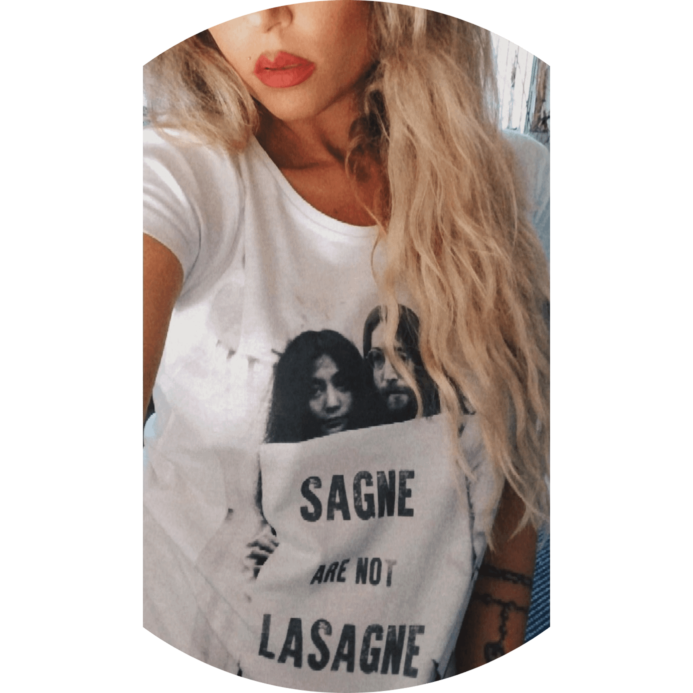 T-Shirt "Sagne are not Lasagne" integrale di tipo 1