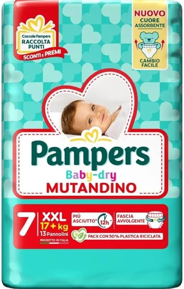 17 Pannolini Pampers Baby Dry Mutandino taglia 7 offerta
