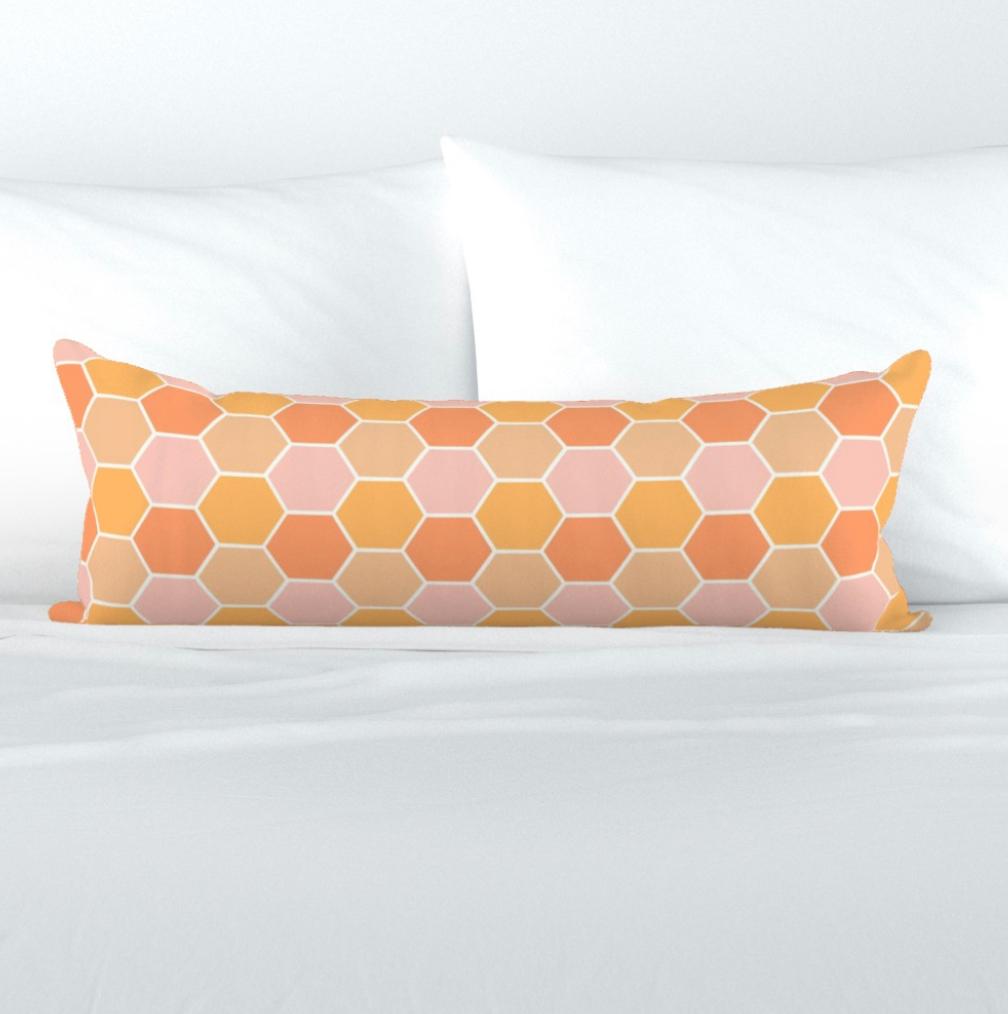 XL lumbar throw pillow honeycomb