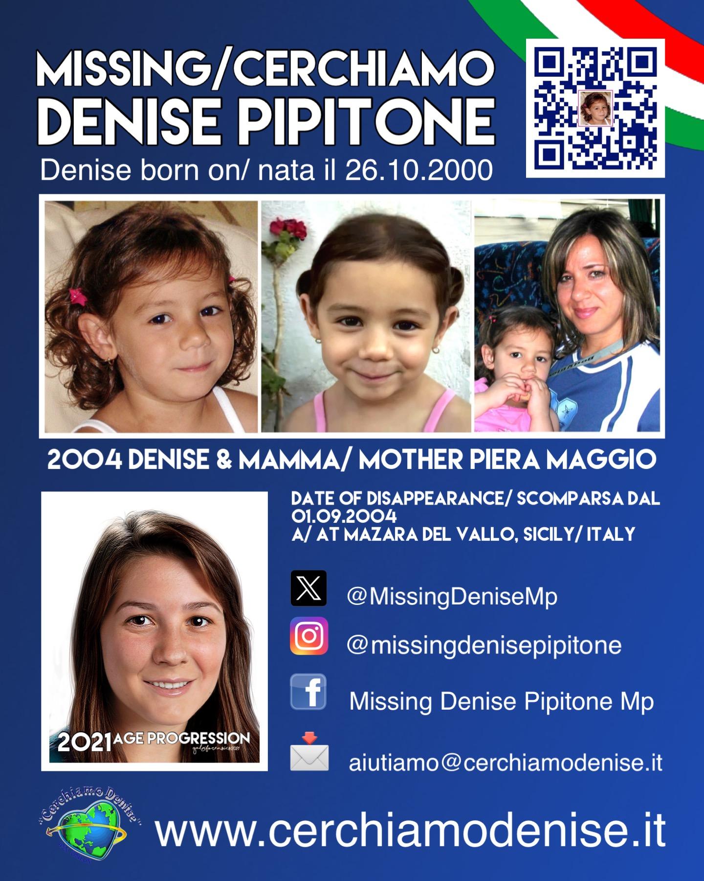Missing Denise nata il 26 ottobre 2000 - scomparsa 1 settembre 2004 a Mazara del Vallo TP. Sicilia