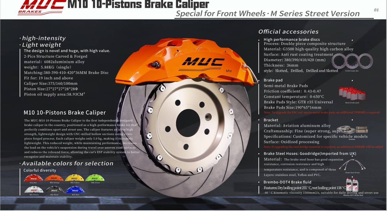 Front Big Brake System 10 POT M10 ( 420 / 410 / 380 mm ) - MUC