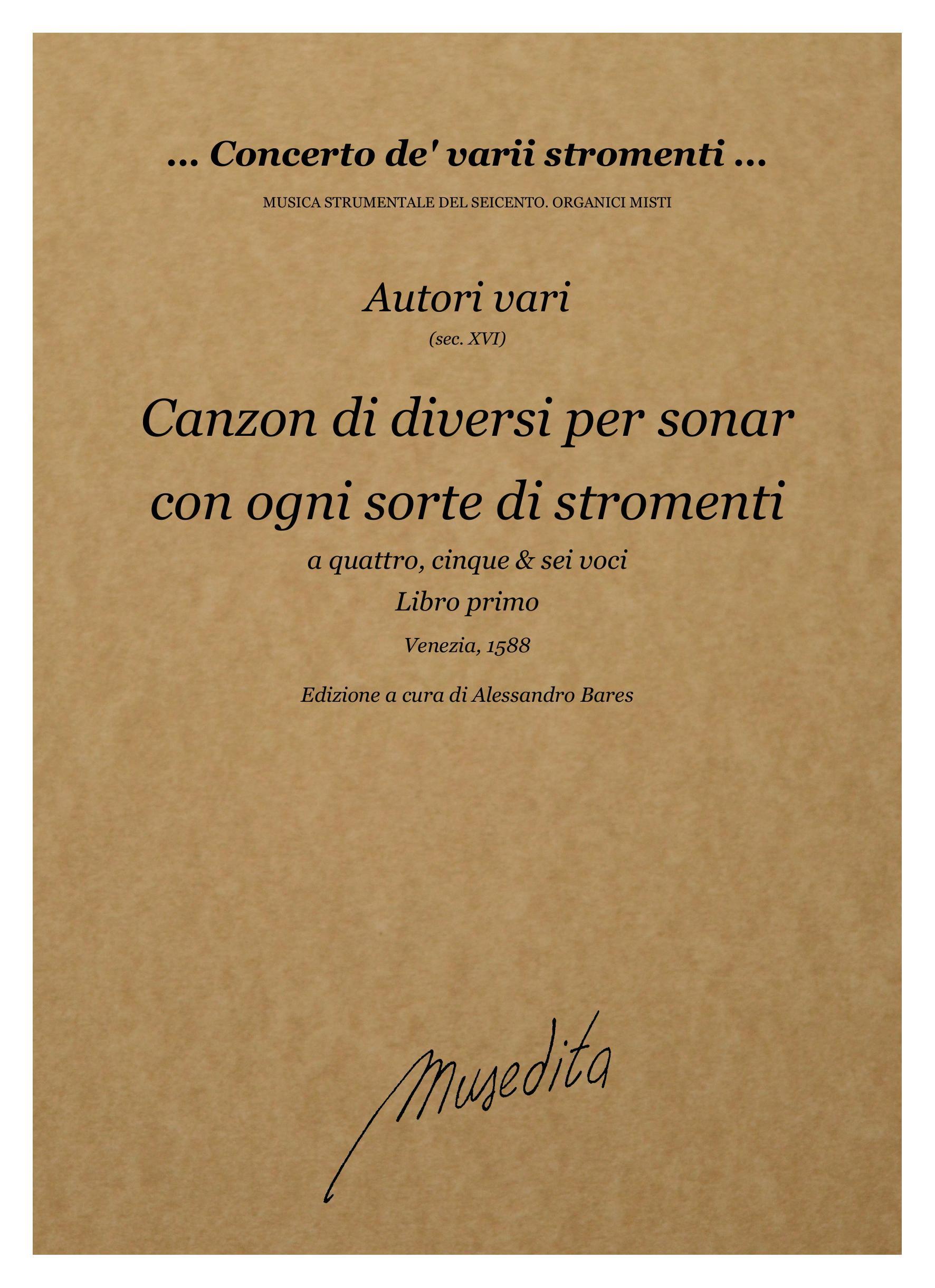 AA VV: Canzon di diversi per sonar con ogni sorte di stromenti a quattro, cinque & sei voci (libro p