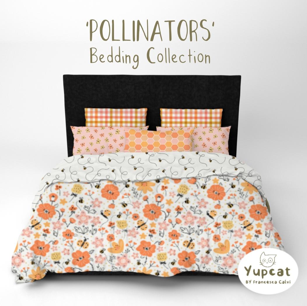 yupcat’s curated bedding collection on spoonflower dedicated to pollinators