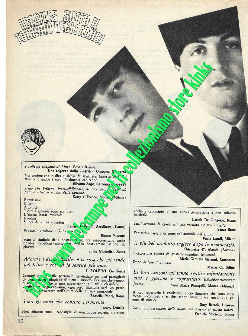 067> 5 Pagine < VOGLIAMO I BEATLES Referendum di Ciao Amici - 1966 > Documento Storico per i BEAT !