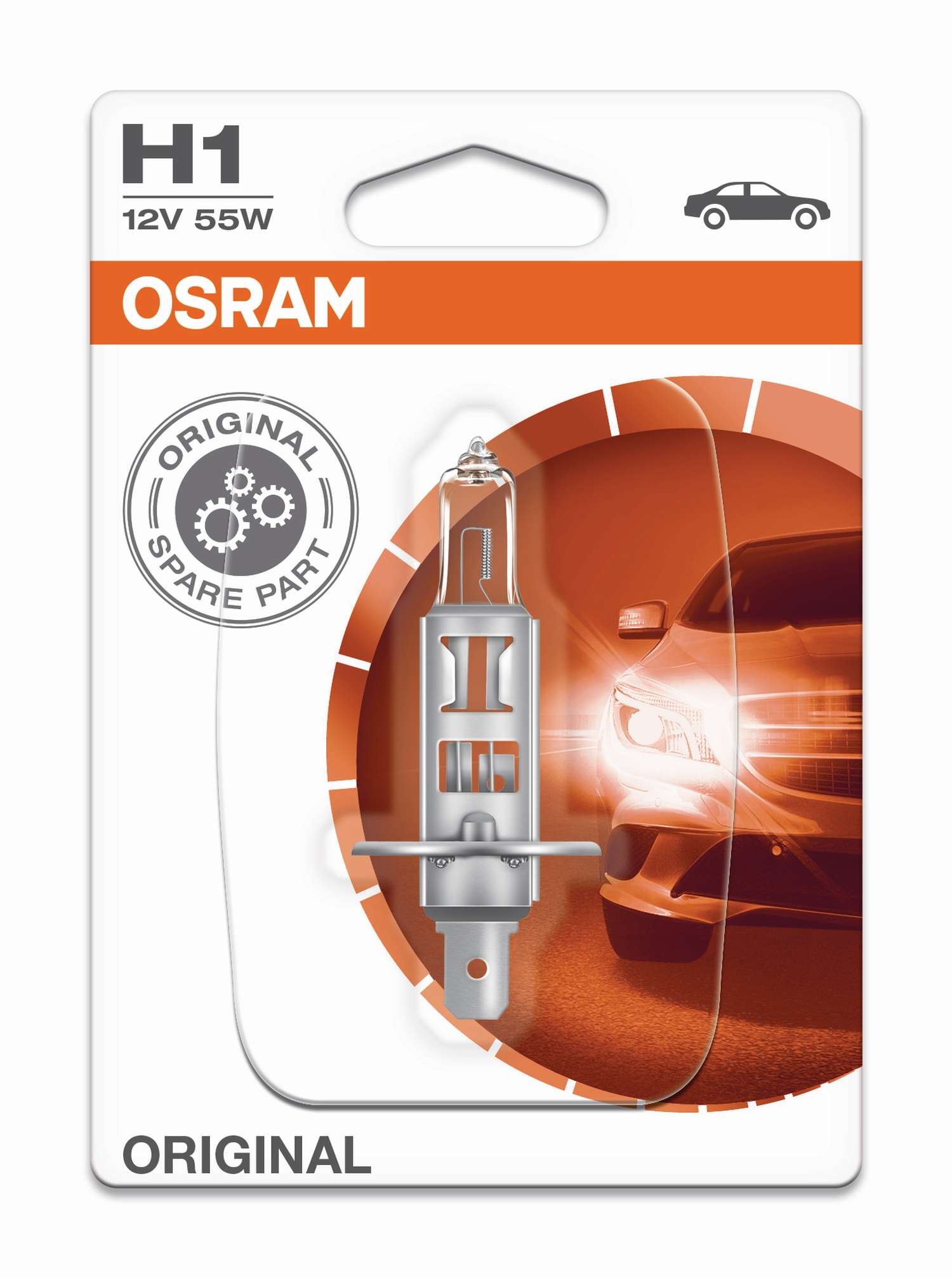 Lampada OSRAM ORIGINAL H1 12V 55W P14.5s blister singolo