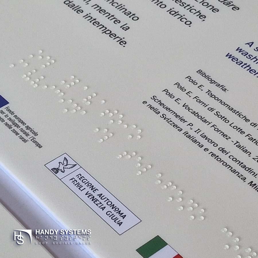 stampa Braille - mappa tattile - targa Braille