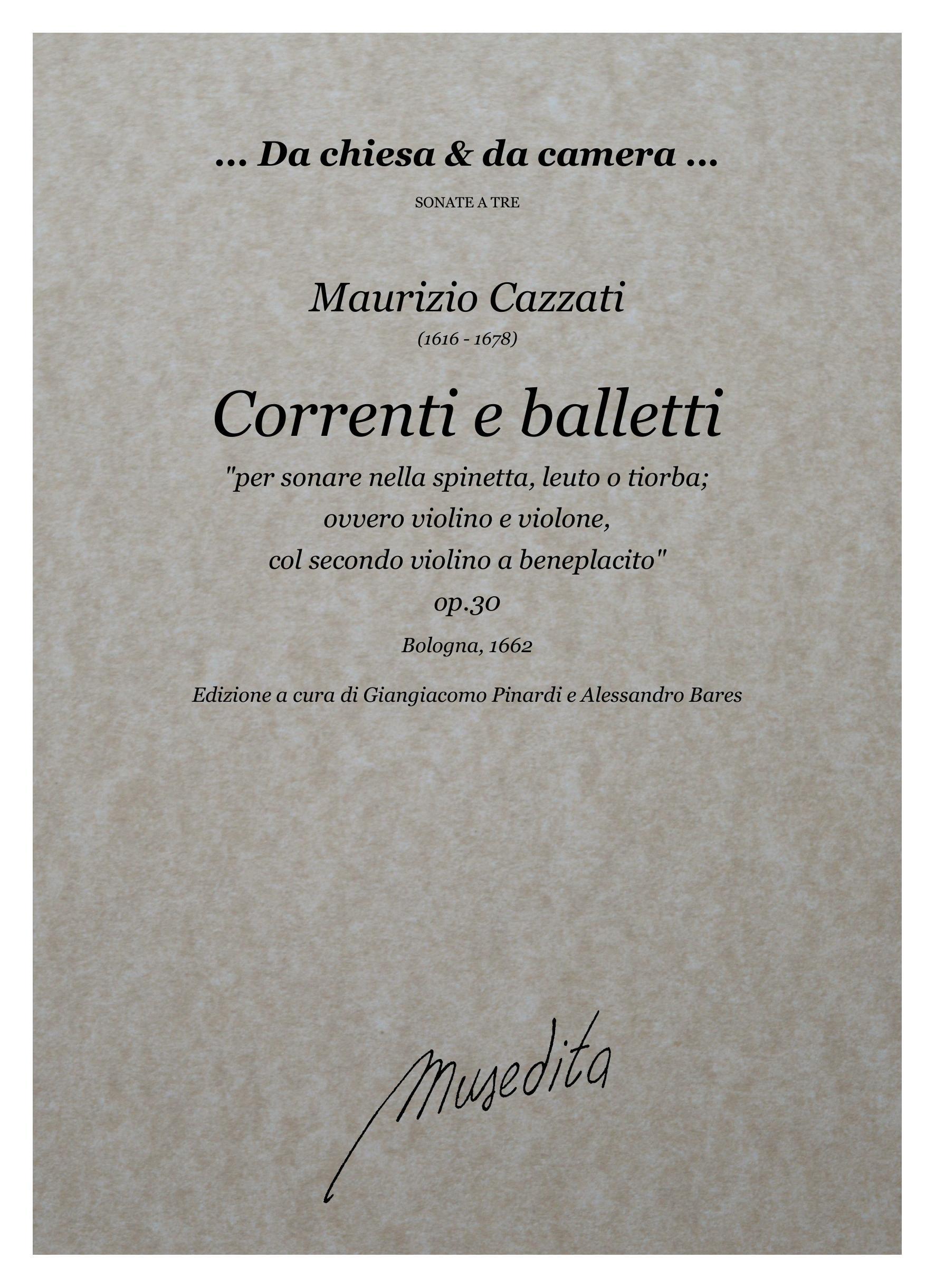 M.Cazzati: Correnti e balletti op.30 (Bologna, 1662)