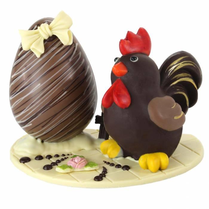 Composizione di cioccolato “Gallo e Uovo di Pasqua” 12