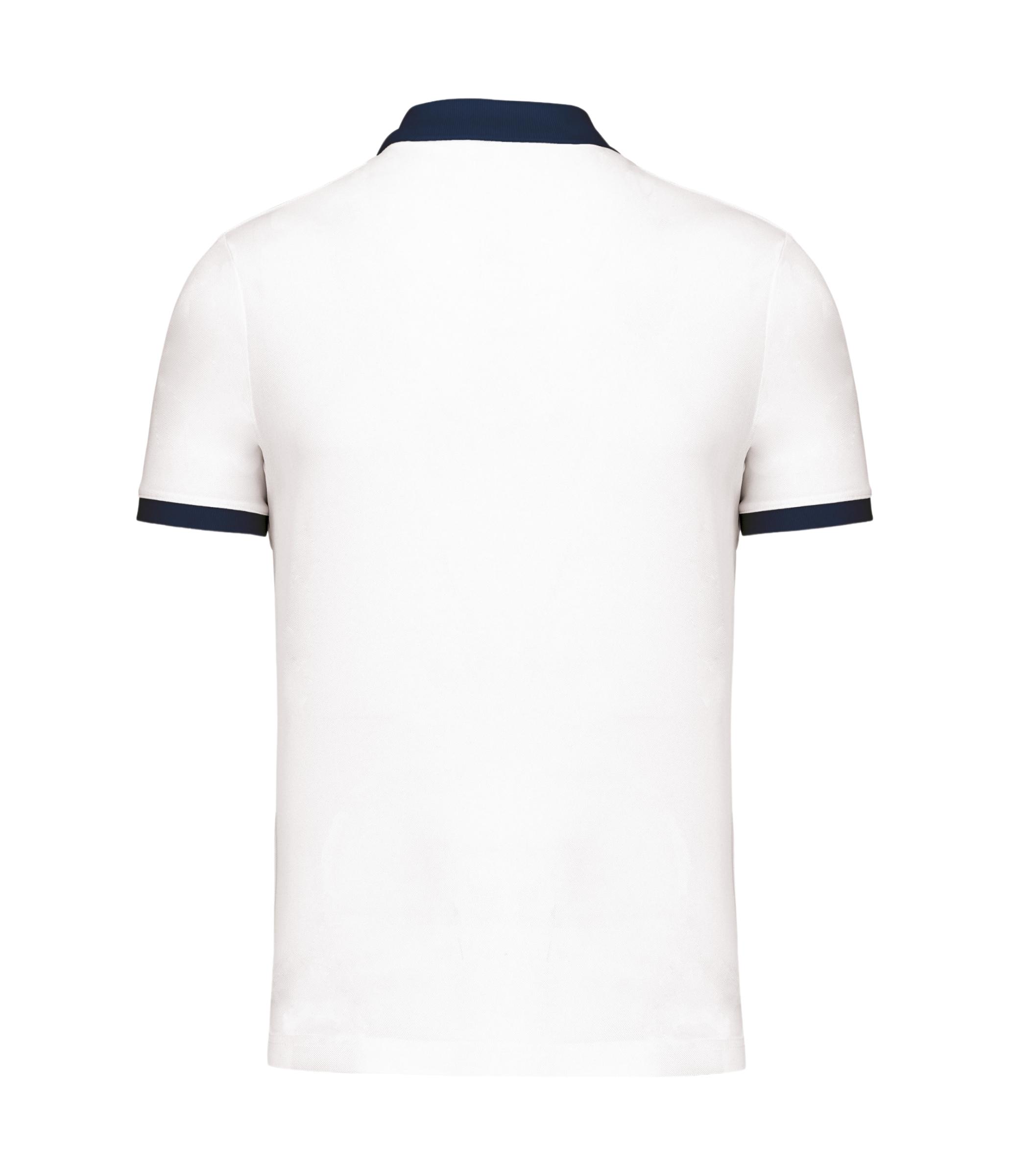 Polo piquè manica corta white/sporty navy