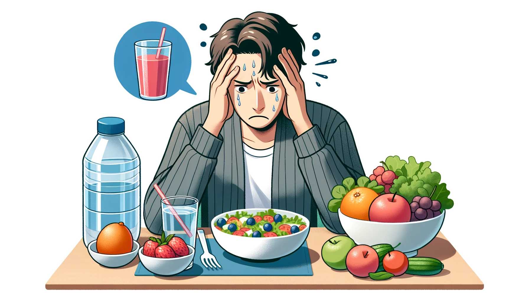 Immagine che mostra come una dieta povera e sbilanciata può avere un impatto negativo sul nostro umore.