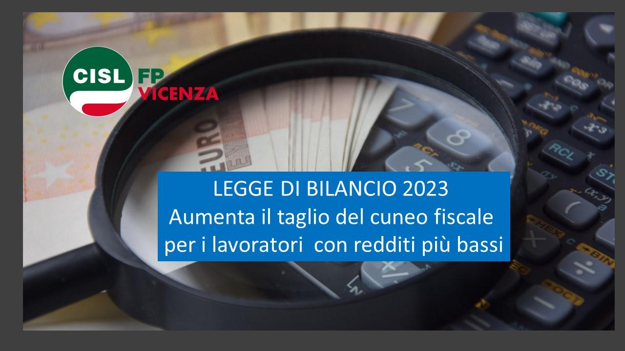 CISL FP Vicenza. Nel 2023 il taglio del cuneo fiscale per i lavoratori dipendenti aumenta ancora. Uscita circolare INPS