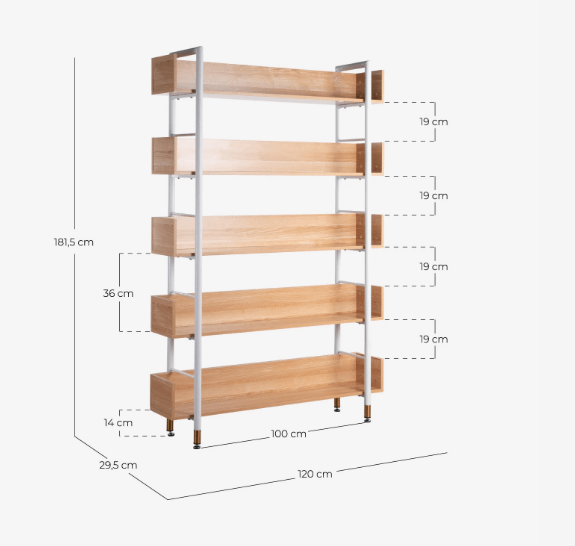 SCAFFALE IN LEGNO E ACCIAIO (180X120 CM) DESy