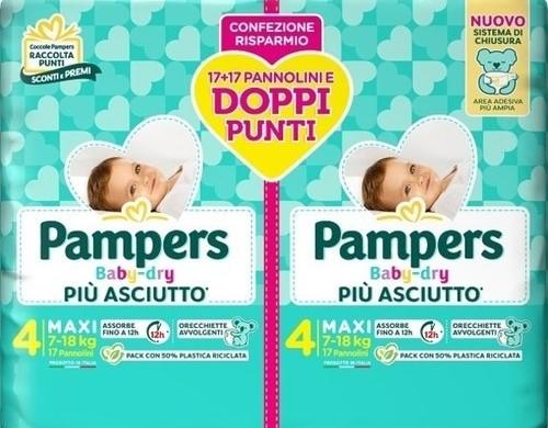 Pampers Baby Dry pacco doppio taglia 4