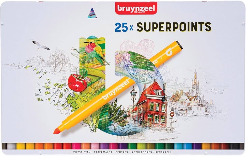 BRUYNZEEL - 25 Superpoints Felt Tips - Pennarelli a punta grossa
