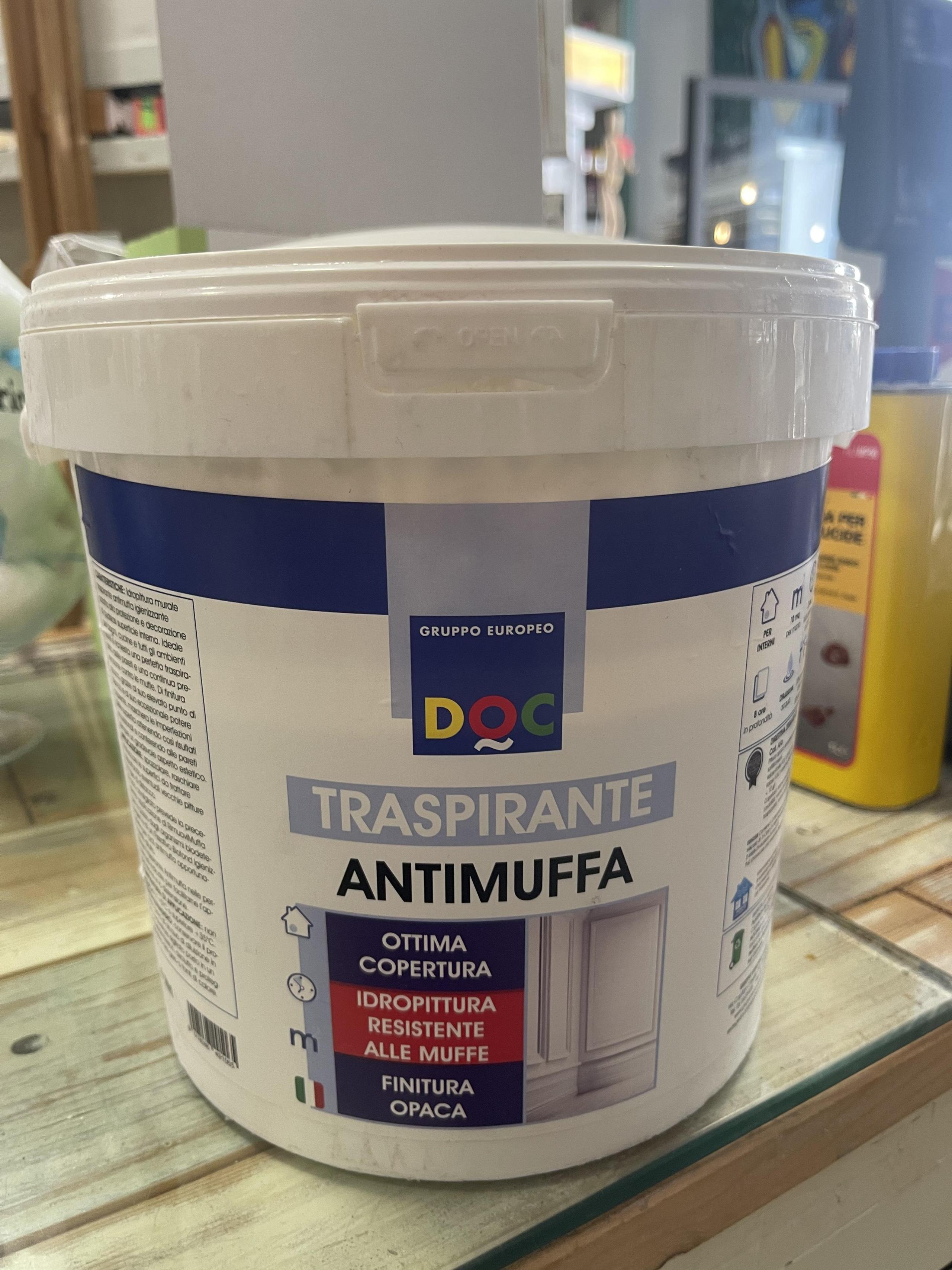 DOC - Tempera murale bianca traspirante antimuffa 4 litri