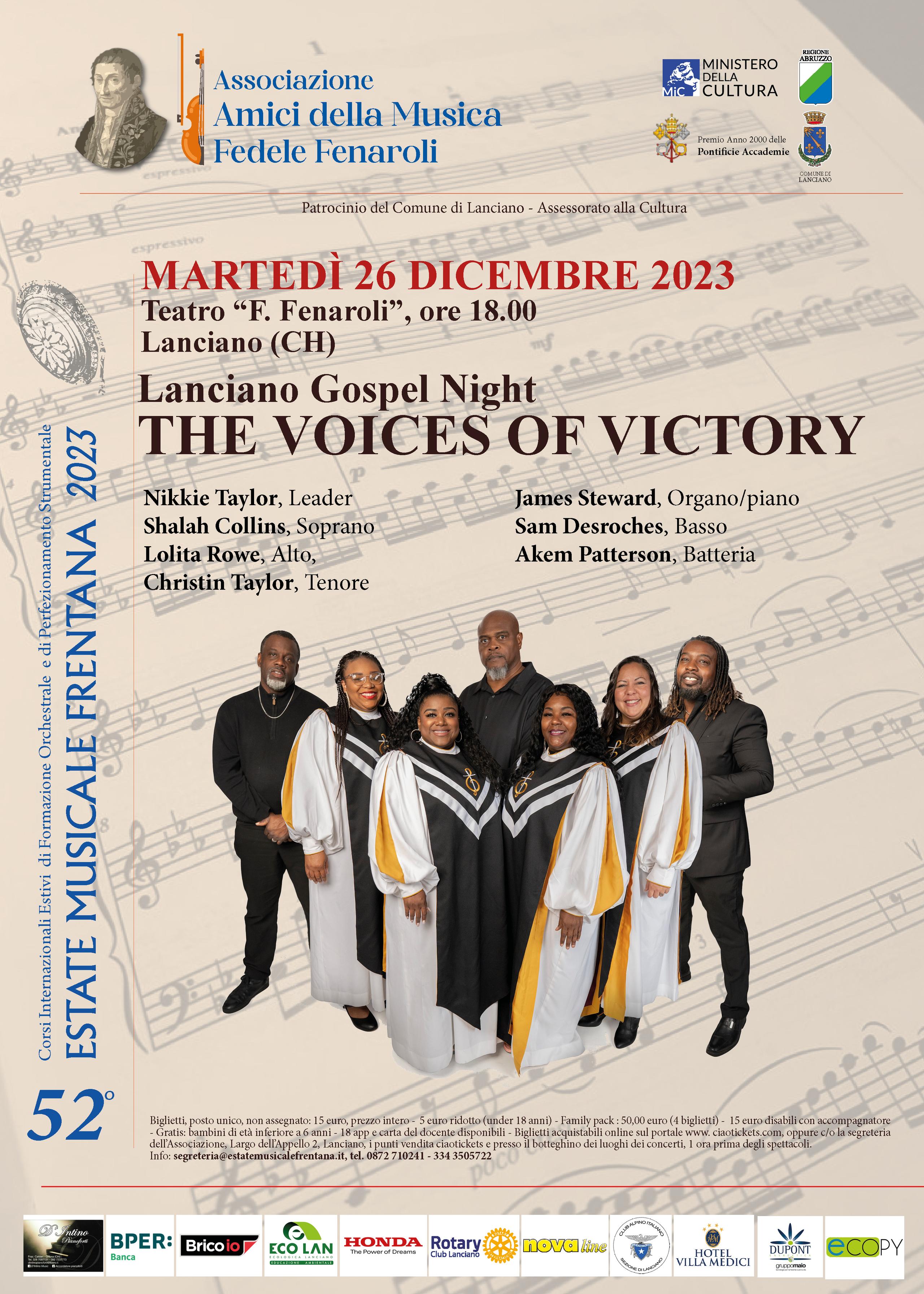 The Voices of Victory per il Gospel di Natale dell’Emf